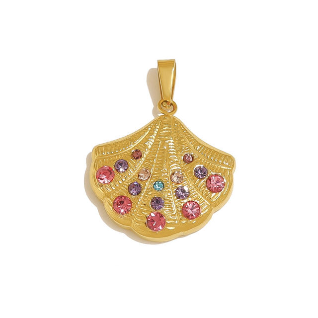 Summer ocean series charm chain DIY necklace for women stainless steel charms