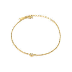 Simple birthstone stainless steel anklet
