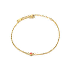 Simple birthstone stainless steel anklet