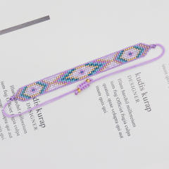 Personalized miyuki bead geometric pattern bracelet women's hand-woven beaded adjustable bracelet
