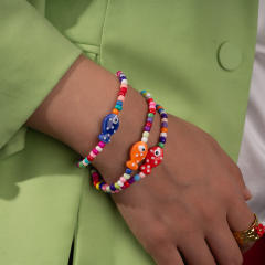 Summer colorful seed bead cute fish choker necklace bracelet suit