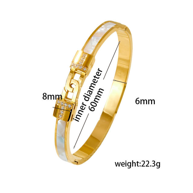 Easy match designer design padlock X letter stainless steel bangle