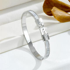 Easy match designer design padlock X letter stainless steel bangle