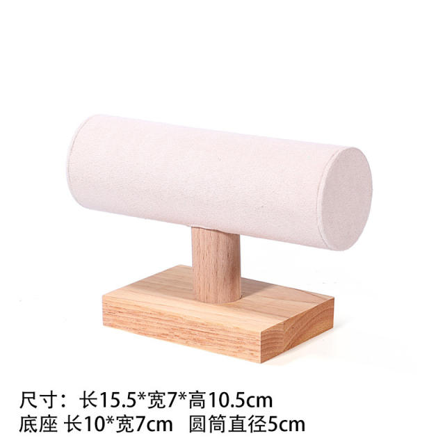 Solid wood bracelet display stand microfiber flannel bracelet stand