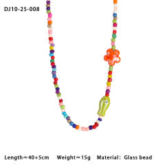 Summer colorful seed bead cute fish choker necklace bracelet suit