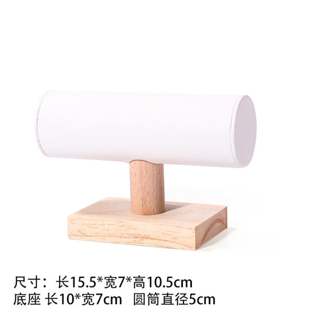 Solid wood bracelet display stand microfiber flannel bracelet stand
