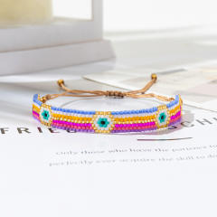 Rainbow miyuki beads colorful bracelet geometric abstract Indian pattern ethnic style geometric bracelet