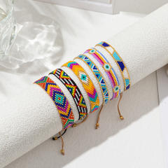 Rainbow miyuki beads colorful bracelet geometric abstract Indian pattern ethnic style geometric bracelet