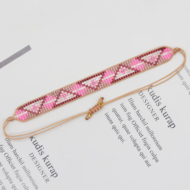 Personalized miyuki bead geometric pattern bracelet women's hand-woven beaded adjustable bracelet