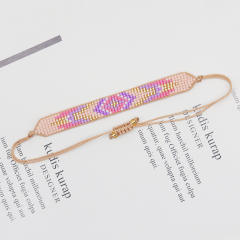 Personalized miyuki bead geometric pattern bracelet women's hand-woven beaded adjustable bracelet