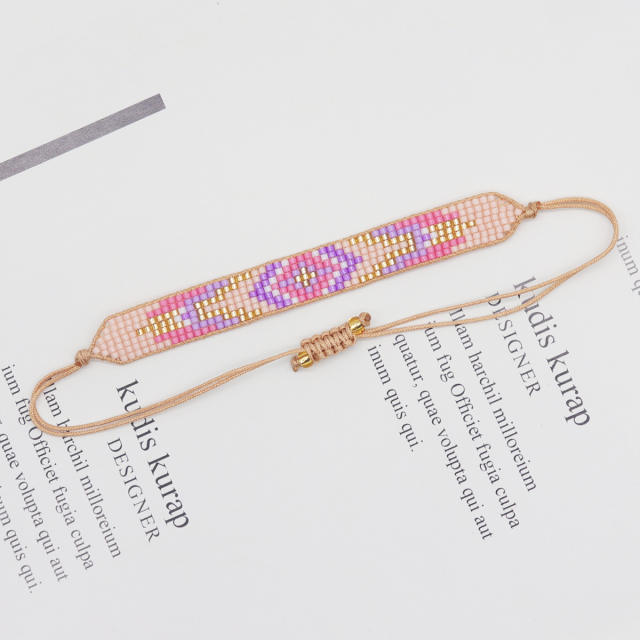 Personalized miyuki bead geometric pattern bracelet women's hand-woven beaded adjustable bracelet