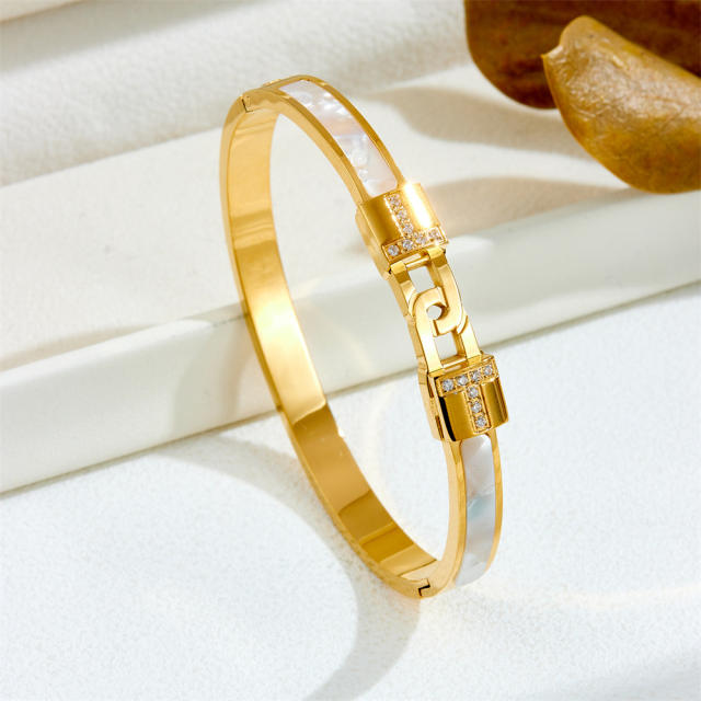Easy match designer design padlock X letter stainless steel bangle
