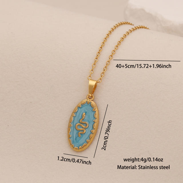 Spring Color Sun Flower enamel Pendant stainless steel necklace