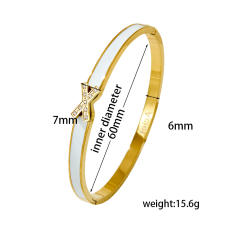 Easy match designer design padlock X letter stainless steel bangle
