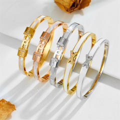 Easy match designer design padlock X letter stainless steel bangle
