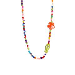 Summer colorful seed bead cute fish choker necklace bracelet suit
