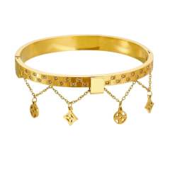 Classic four-leaf flower chain buckle bracelet stainless steel bangle