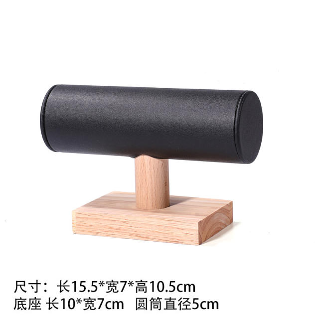 Solid wood bracelet display stand microfiber flannel bracelet stand