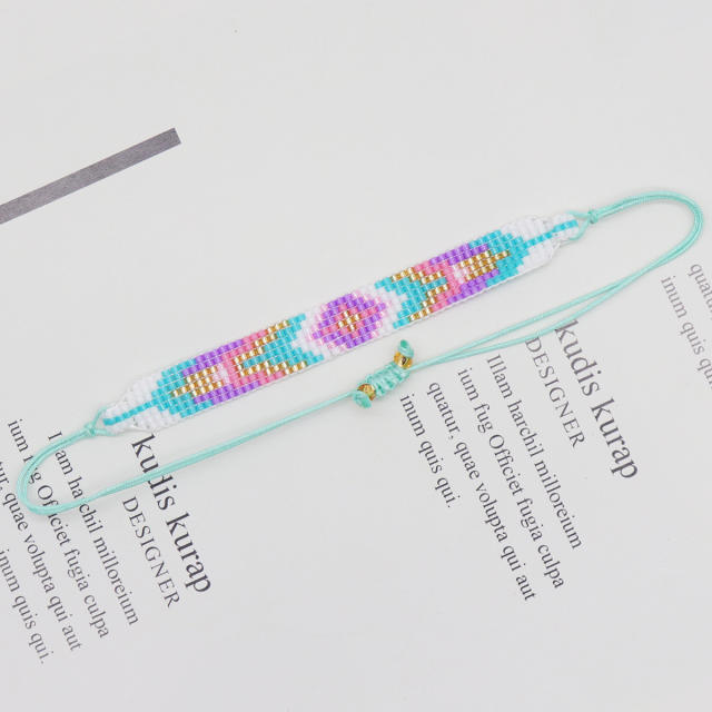 Personalized miyuki bead geometric pattern bracelet women's hand-woven beaded adjustable bracelet