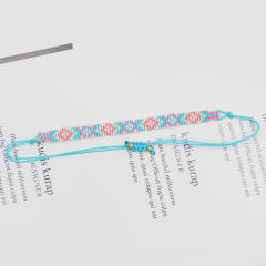 Personalized miyuki bead geometric pattern bracelet women's hand-woven beaded adjustable bracelet