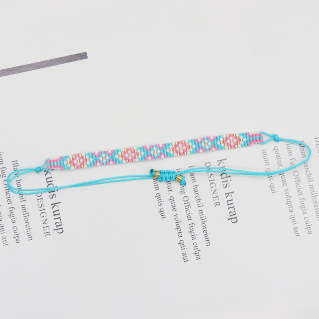 Personalized miyuki bead geometric pattern bracelet women's hand-woven beaded adjustable bracelet