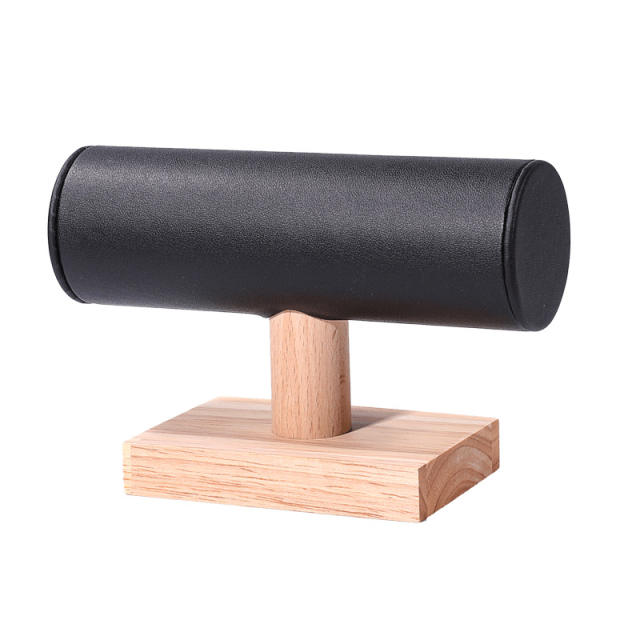 Solid wood bracelet display stand microfiber flannel bracelet stand