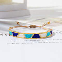 Rainbow miyuki beads colorful bracelet geometric abstract Indian pattern ethnic style geometric bracelet