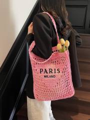 2025 New Hollow Woven Women's Portable Shoulder Bag Summer Straw Bag