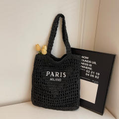 2025 New Hollow Woven Women's Portable Shoulder Bag Summer Straw Bag