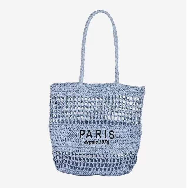 New Letter Embroidered All-match Woven Bag Shoulder Bag Seaside Tote Bag Holiday Style Beach Bag
