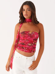 Women's Summer New Contrast Color Printed Sleeveless Slim-fit Strapless Vest Top