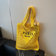 2025 New Hollow Woven Women's Portable Shoulder Bag Summer Straw Bag
