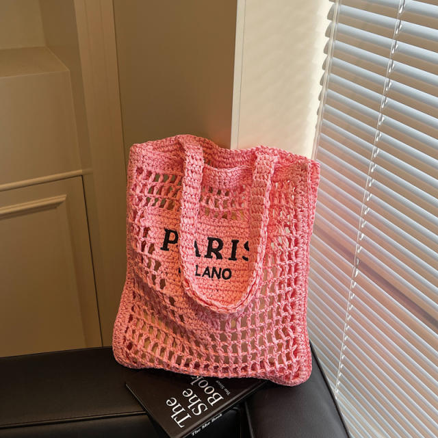 2025 New Hollow Woven Women's Portable Shoulder Bag Summer Straw Bag