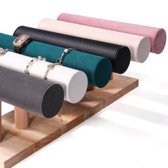 Flannel wood material bracelet bangle watch display stand rack