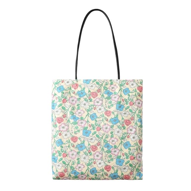 Pastoral Style Artistic Floral Shoulder Bag Large Capacity Leopard Print Canvas Bucket Bag