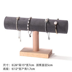 Flannel wood material bracelet bangle watch display stand rack