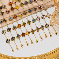 Four-leaf clover bracelet light luxury stainless steel bracelet for women 13mm