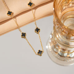 9mm Four-leaf Clover Necklace Women's stainless steel Necklace