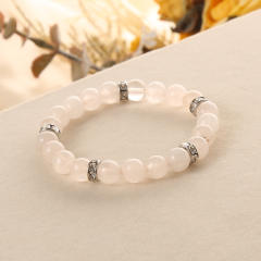 Colorful opal stone stainless steel piece bead bracelet