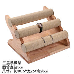 30cm Solid wood three-layer bracelet bangle rack jewelry display stand