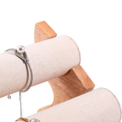 30cm Solid wood three-layer bracelet bangle rack jewelry display stand