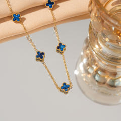 9mm Four-leaf Clover Necklace Women's stainless steel Necklace