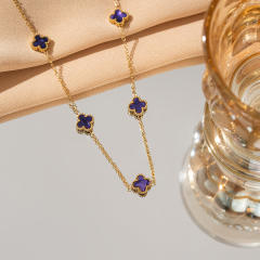 9mm Four-leaf Clover Necklace Women's stainless steel Necklace