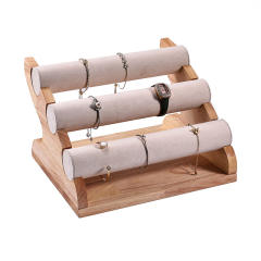 30cm Solid wood three-layer bracelet bangle rack jewelry display stand