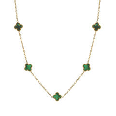 9mm Four-leaf Clover Necklace Women's stainless steel Necklace