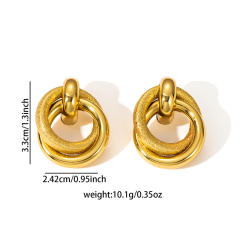 Personality creative circle stainless steel earrings