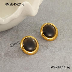 Elegant colorful opal stone statement heart shape oval shape stainless steel earrings rings suit