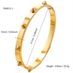 18KG color enamel rivet unique stainless steel bangle bracelet