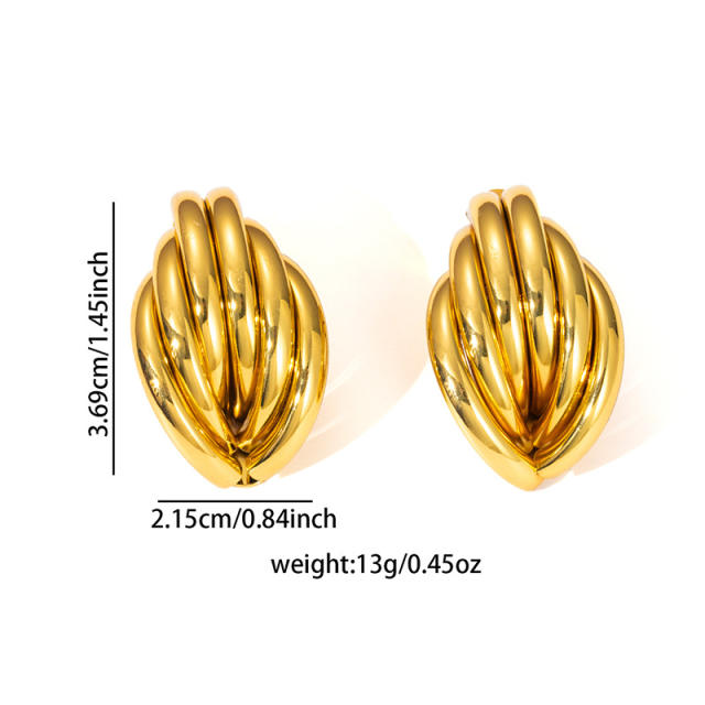 304 Stainless steel geometric line earrings for women big earrings