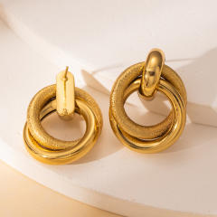 Personality creative circle stainless steel earrings